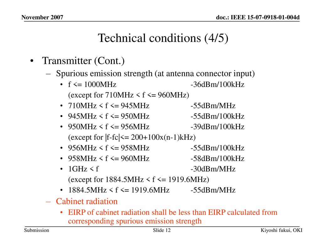 Technical conditions (4/5)