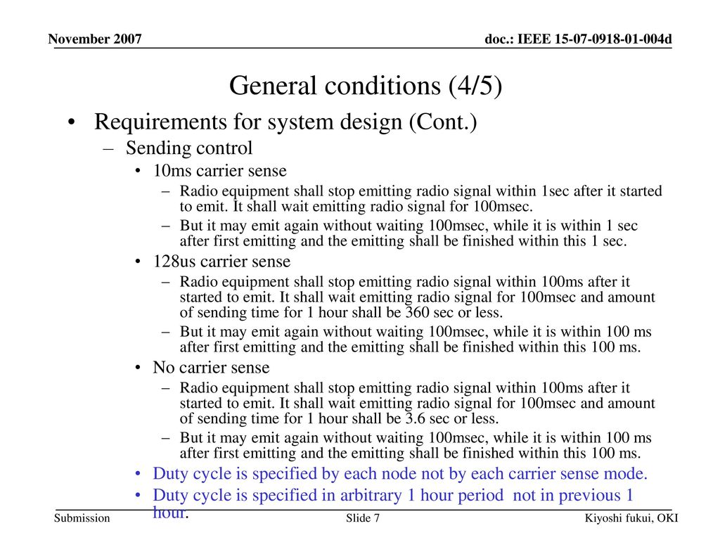 General conditions (4/5)