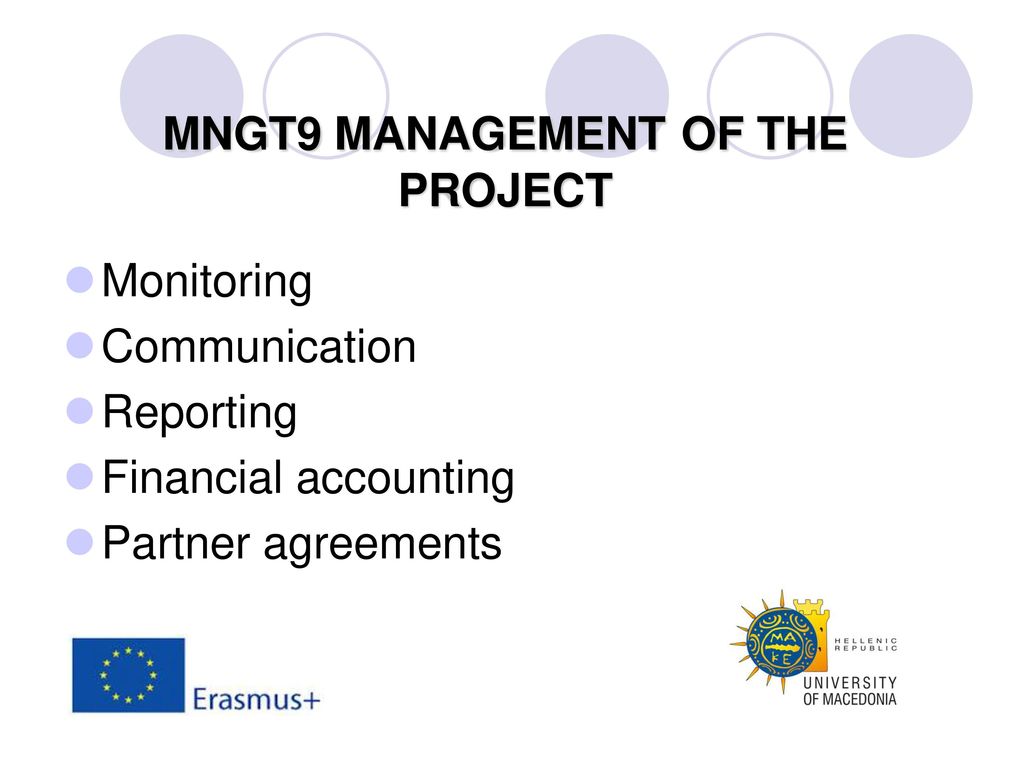 MNGT9 MANAGEMENT OF THE PROJECT