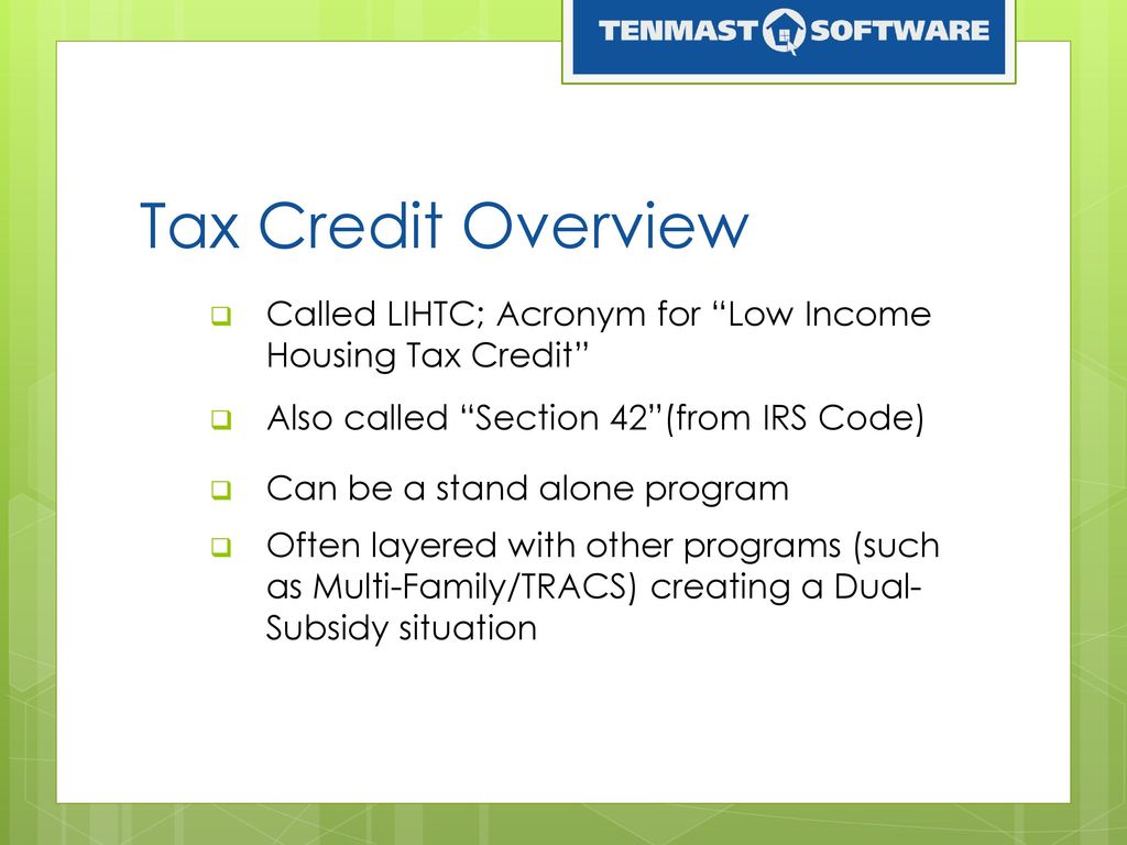 Lihtc Low Income Housing Tax Credit Program Compliance Ppt Download