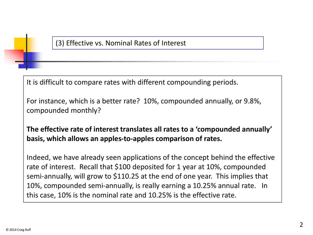 Effective versus Nominal Rates of Interest - ppt download