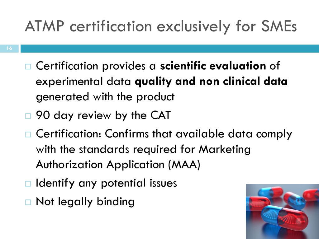 ATMP certification exclusively for SMEs