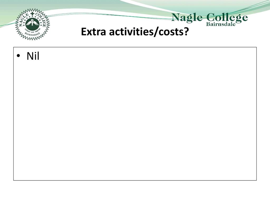 Extra activities/costs