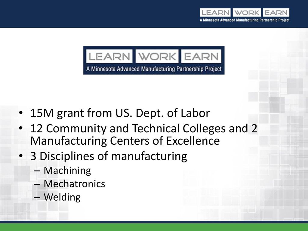 15M grant from US. Dept. of Labor