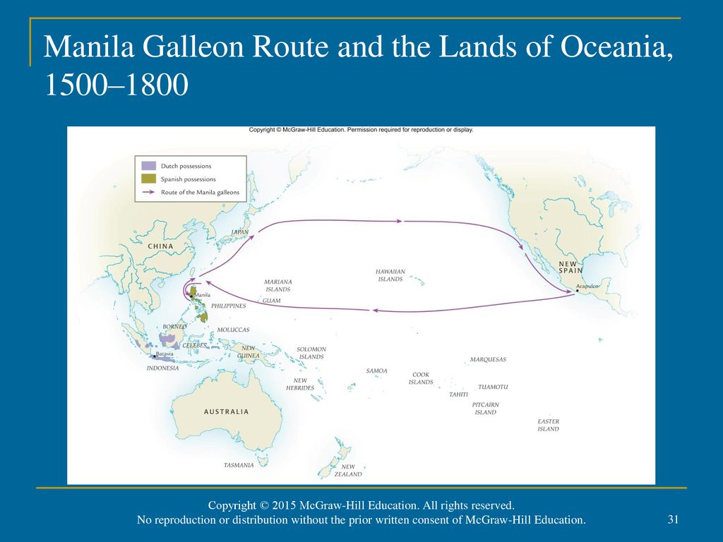 Manila Galleon Route and the Lands of Oceania, 1500–1800