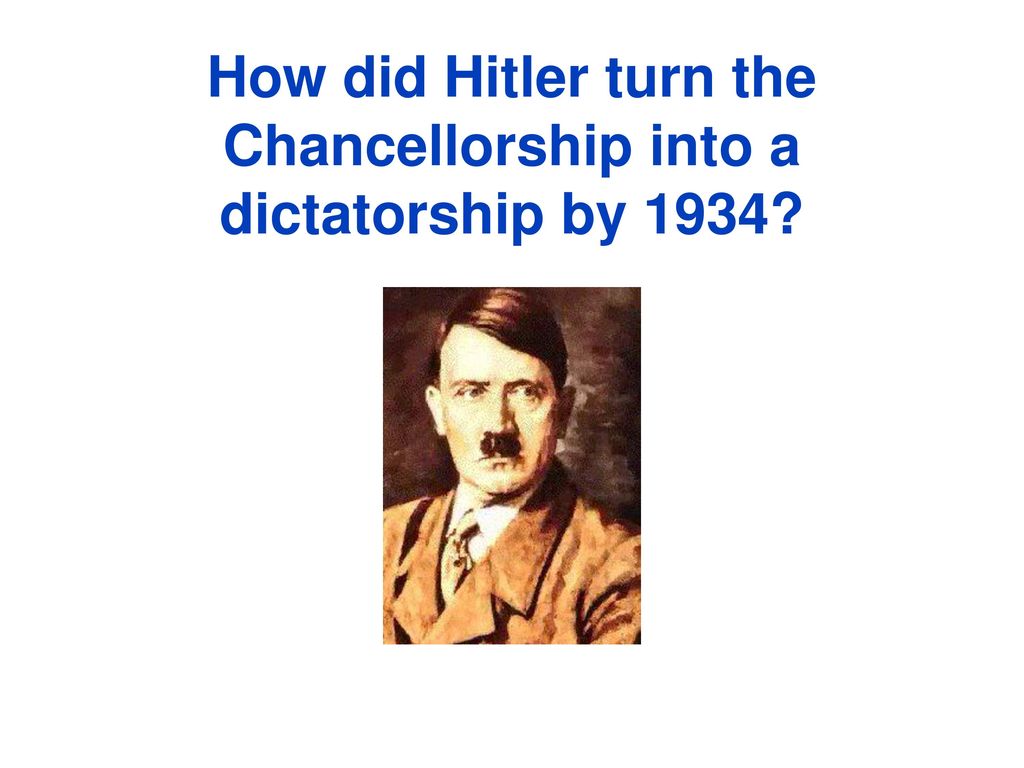How did Hitler turn the Chancellorship into a dictatorship by 1934