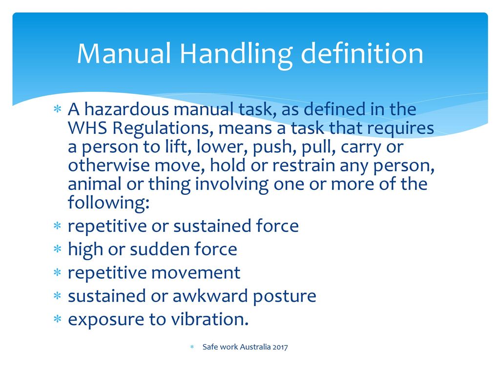 Manual Handling Presentation - ppt download