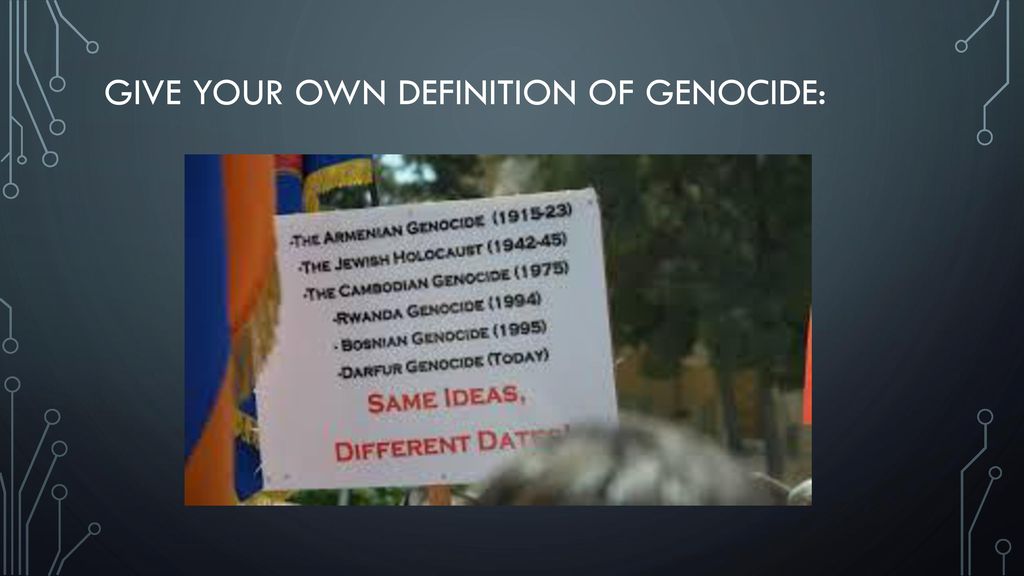Give your own definition of genocide: