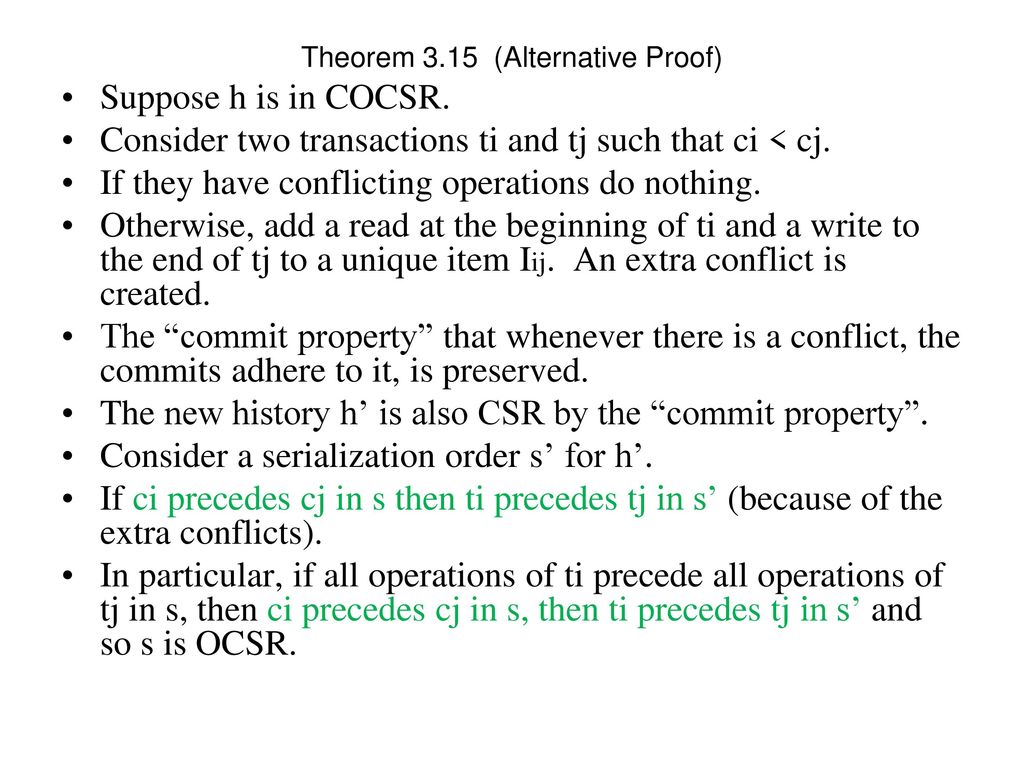 Theorem 3.15 (Alternative Proof)