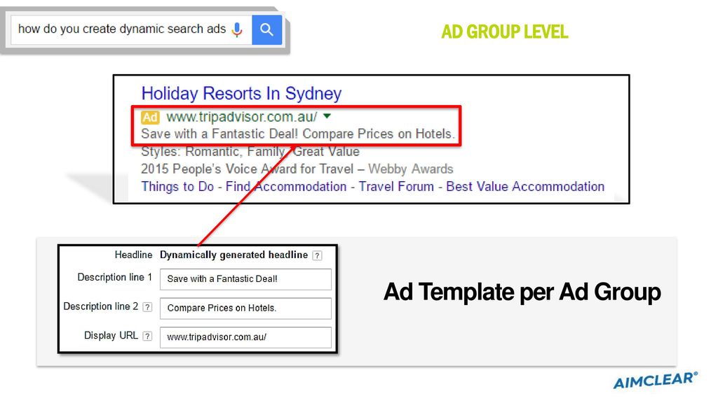 Ad Template per Ad Group
