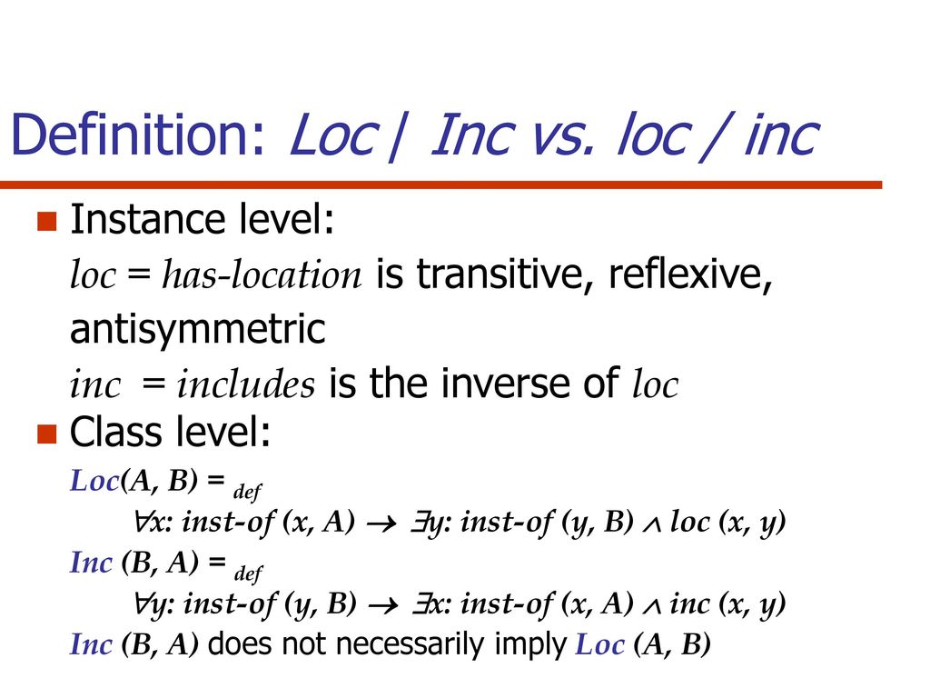Definition: Loc / Inc vs. loc / inc
