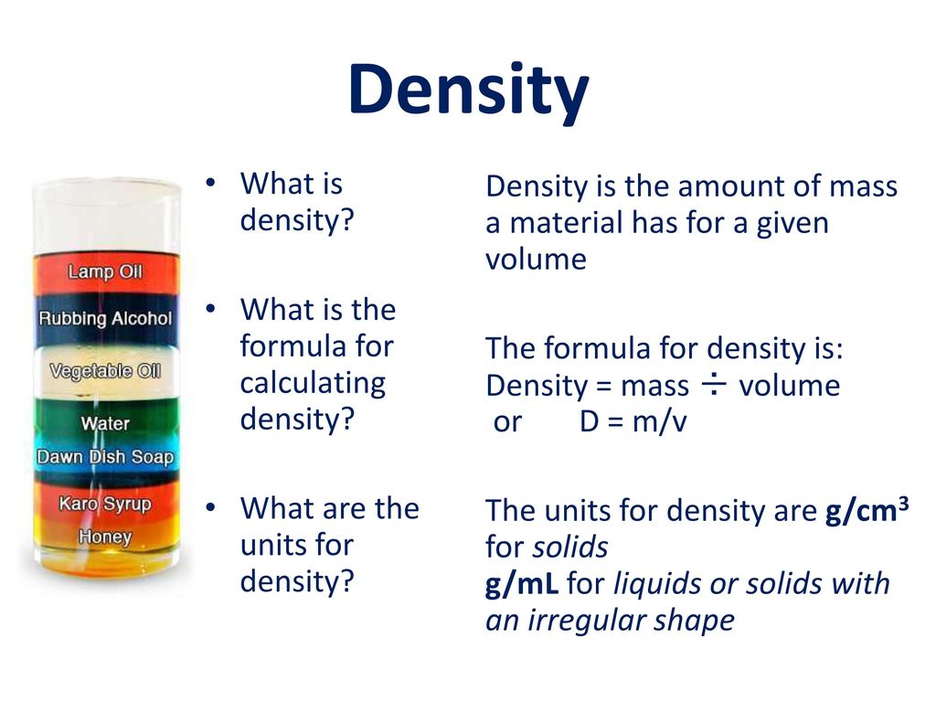 Density What is density.