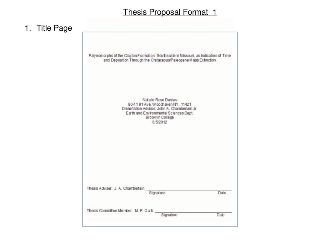 thesis proposal title page