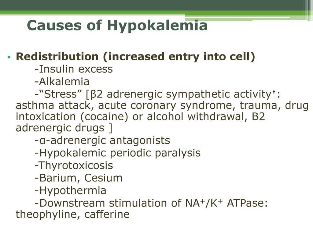 Approach to the patient with electrolyte disorders Hypokalemia ...