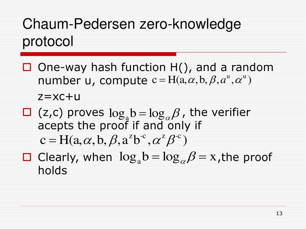 Chaum-Pedersen zero-knowledge protocol