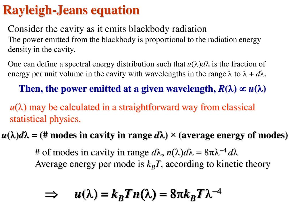 Derivation of Rayleigh-Jeans Law from Planck Distribution | Blackbody  radiation - YouTube