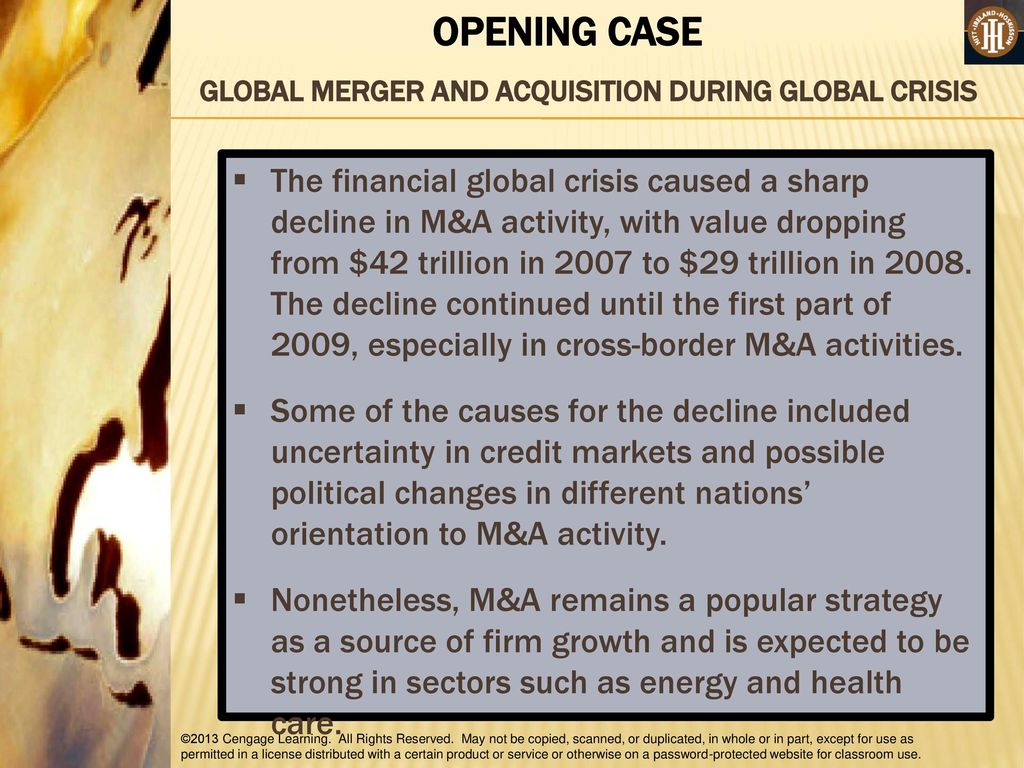 GLOBAL MERGER AND ACQUISITION DURING GLOBAL CRISIS
