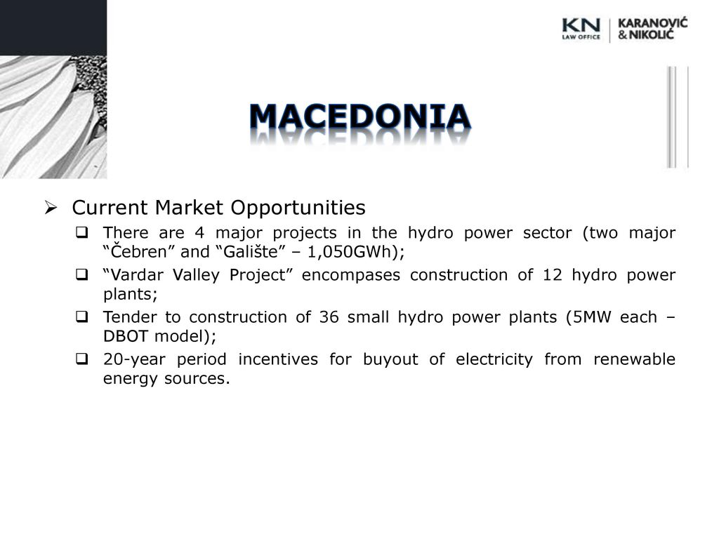 MACEDONIA Current Market Opportunities