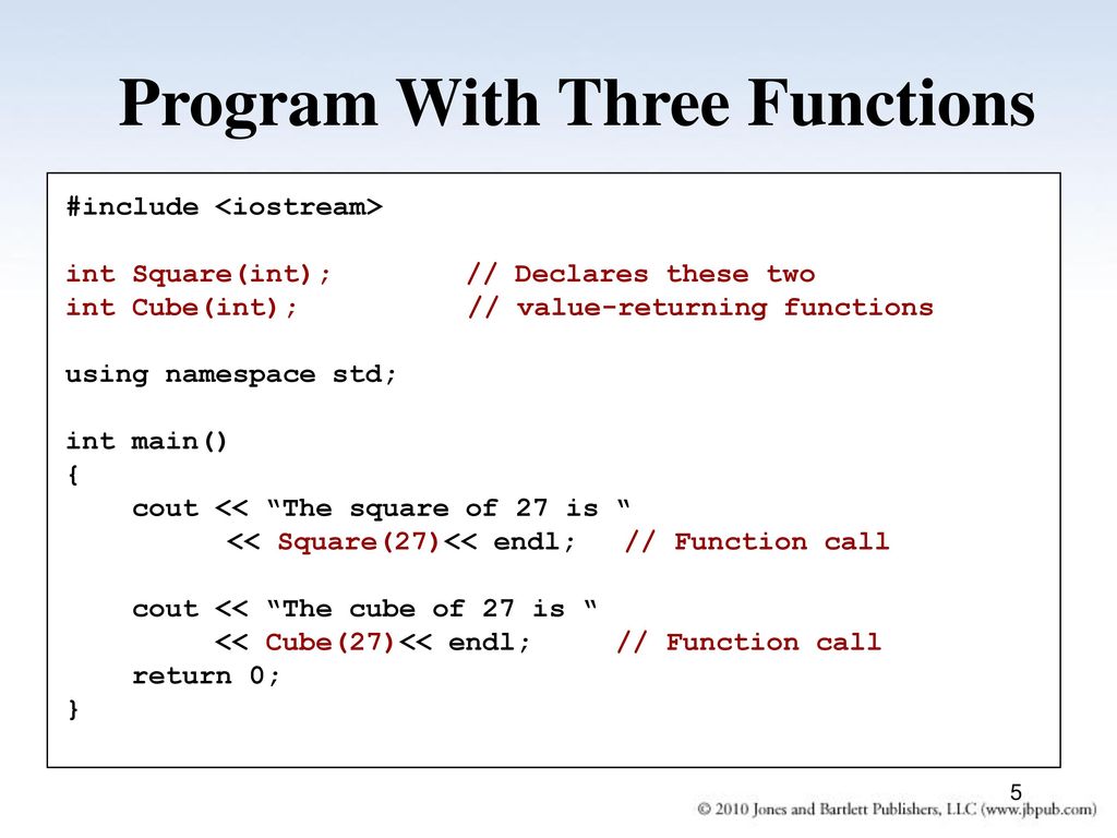 Program With Three Functions