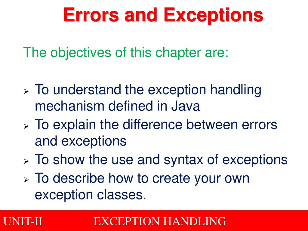 Topic: Exception Handling - ppt download