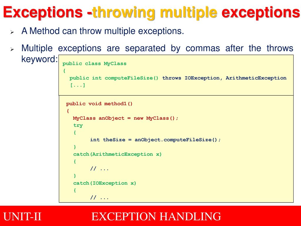 Topic Exception Handling ppt download