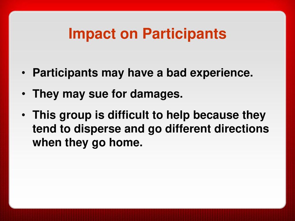 Impact on Participants