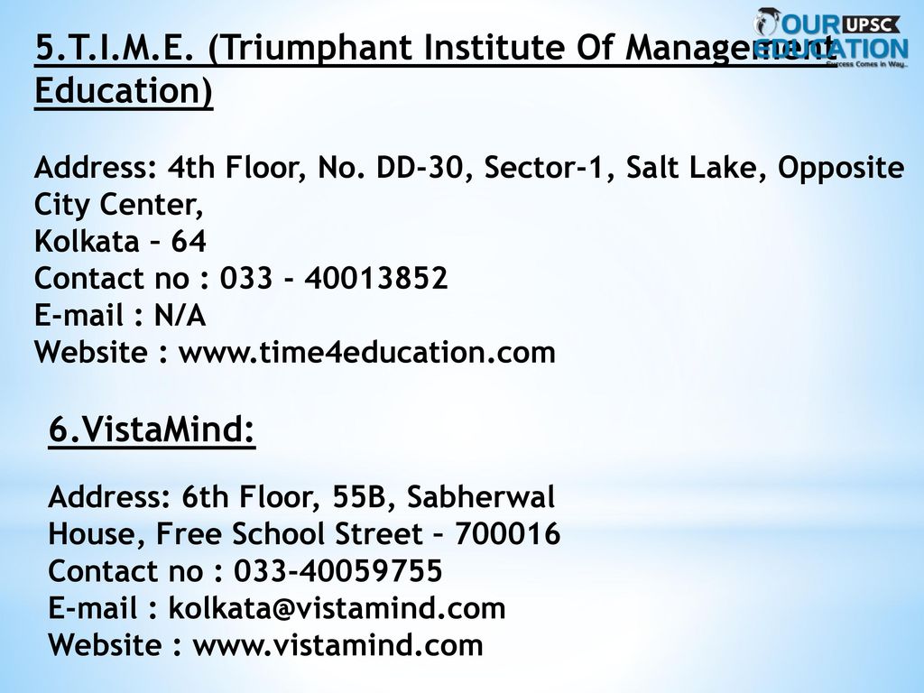 5.T.I.M.E. (Triumphant Institute Of Management Education)