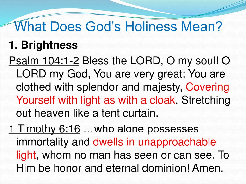 What Does Holiness Mean In The Bible The Holy Script