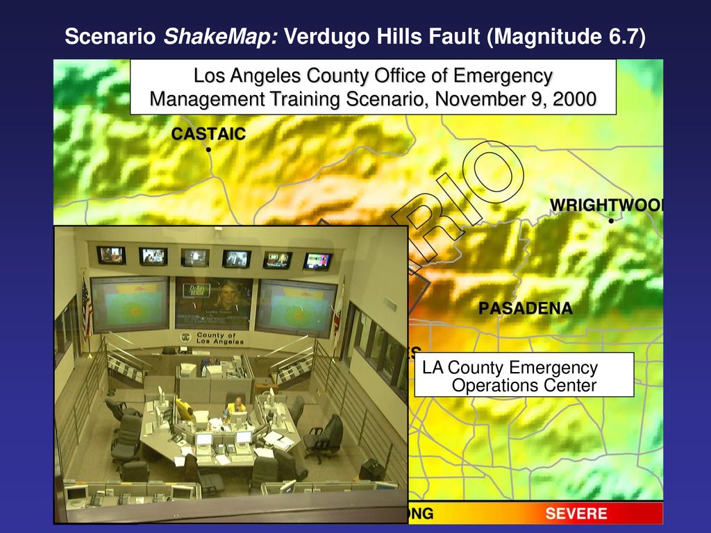 Scenario ShakeMap: Verdugo Hills Fault (Magnitude 6.7)