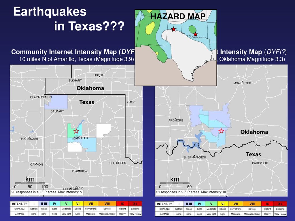 Earthquakes in Texas HAZARD MAP