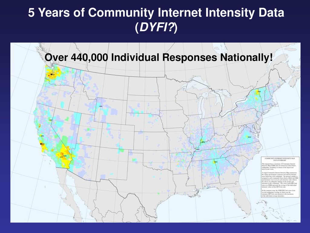 5 Years of Community Internet Intensity Data (DYFI )