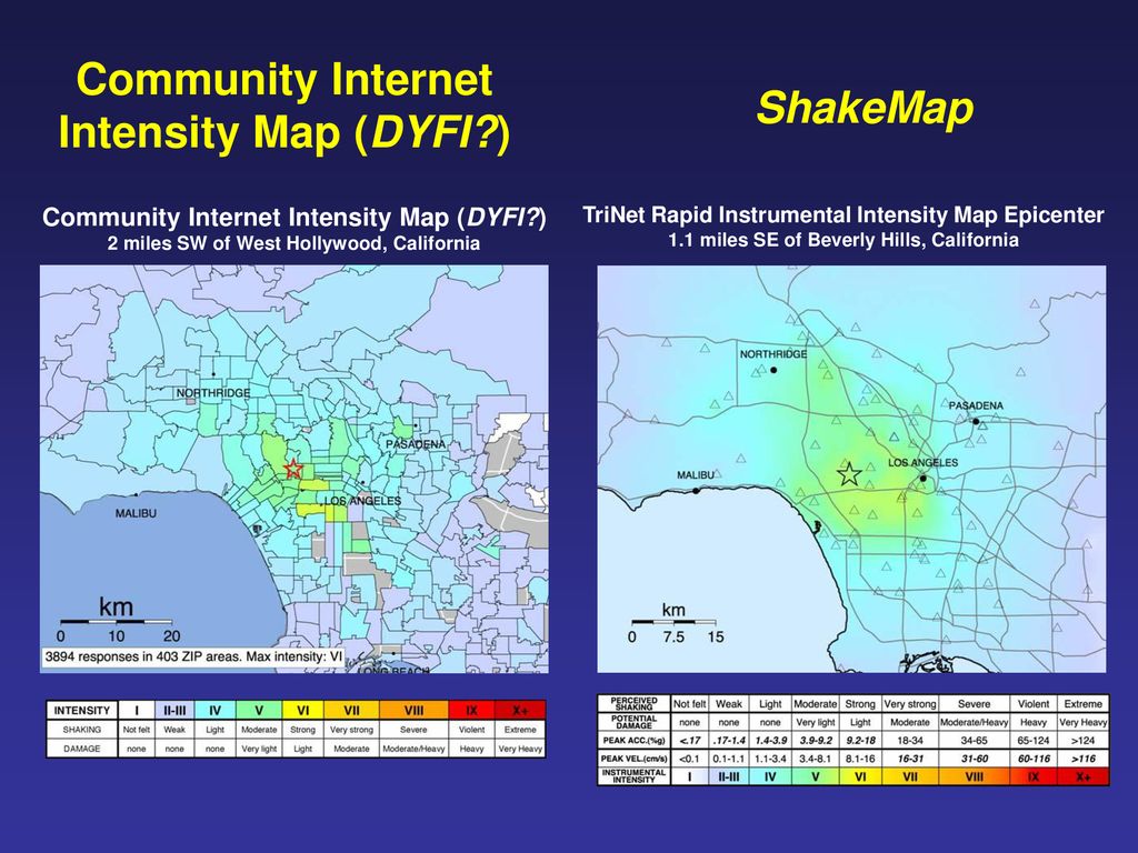 Community Internet Intensity Map (DYFI )