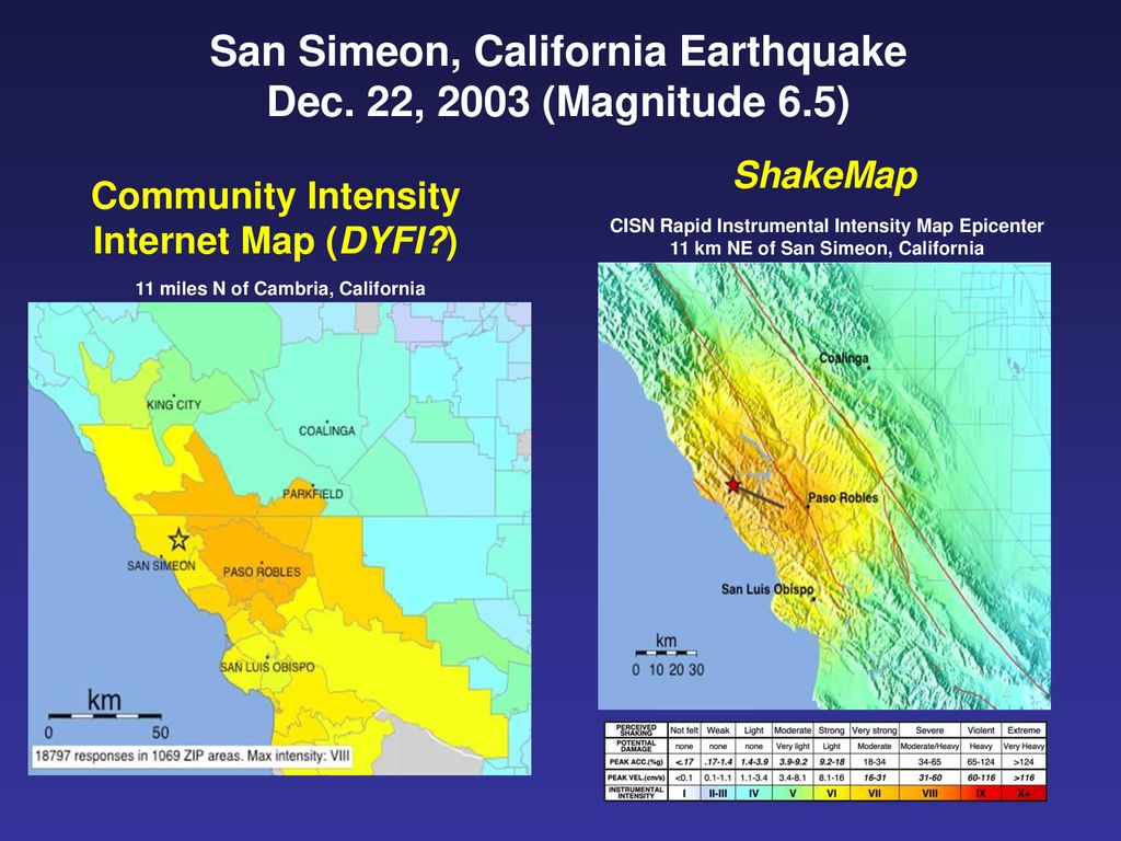 San Simeon, California Earthquake Dec. 22, 2003 (Magnitude 6.5)
