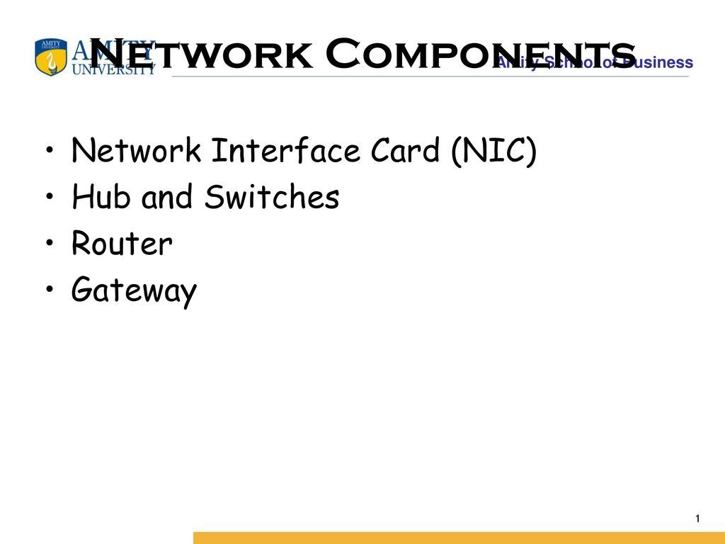 Network Components Network Interface Card Nic Hub And Switches