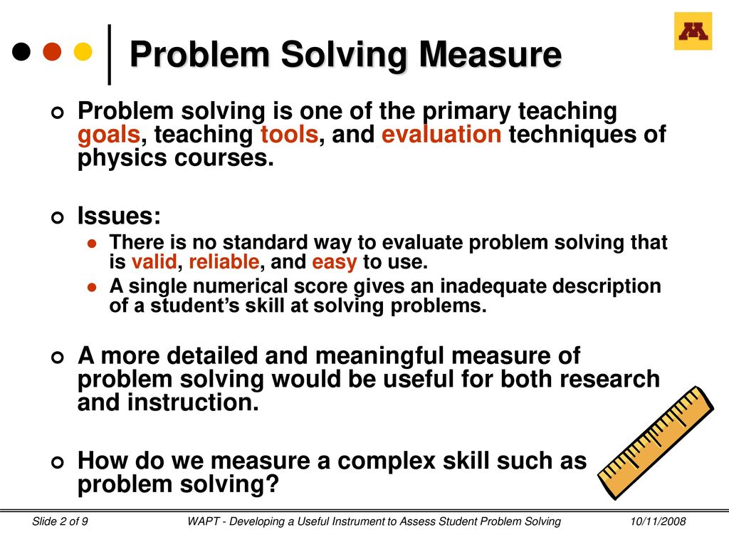 problem solving and measure