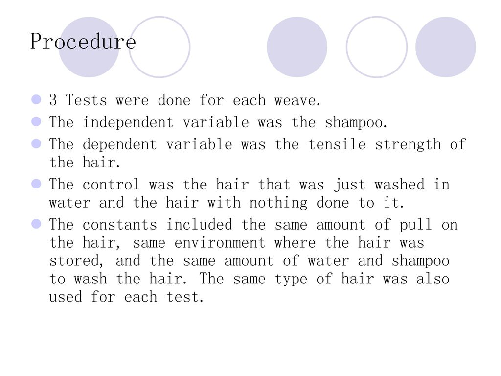 The Effect of Shampoo on the Tensile Strength of Hair - ppt download