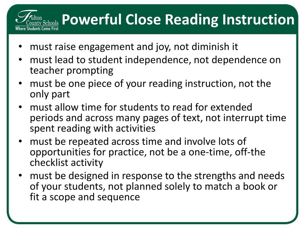 Powerful Close Reading Instruction