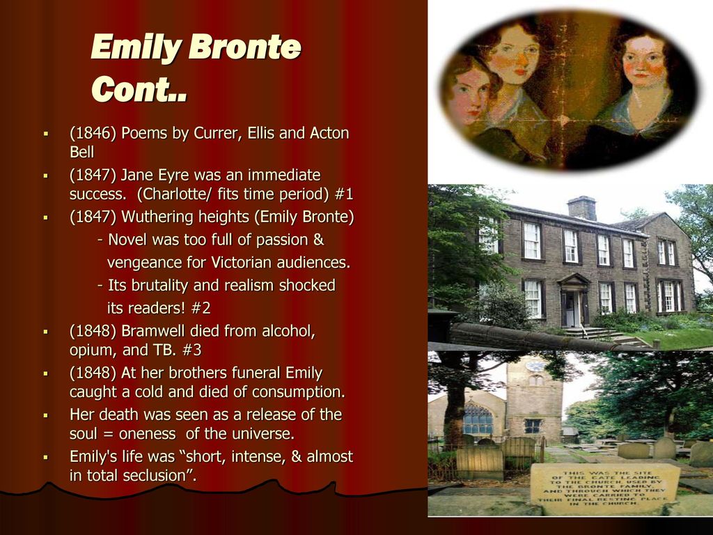 Emily Bronte Cont.. (1846) Poems by Currer, Ellis and Acton Bell