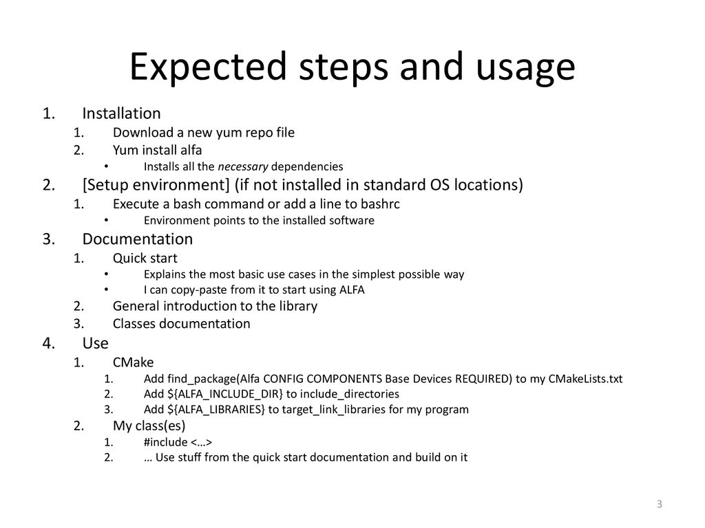 Feedback on a first use of the alfa and o2 software ppt download