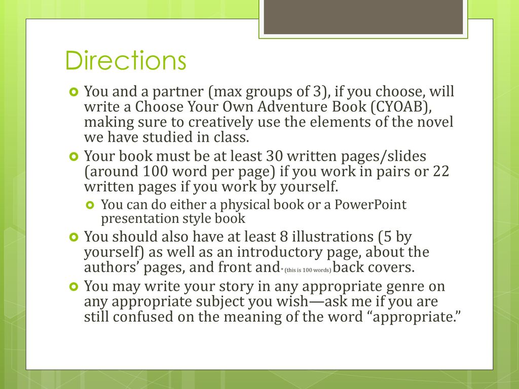 Create Your Own Adventure Book Ppt Download