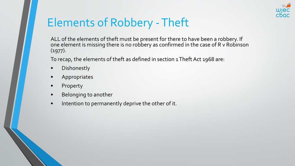 Jaké jsou 5 prvků krádeže?