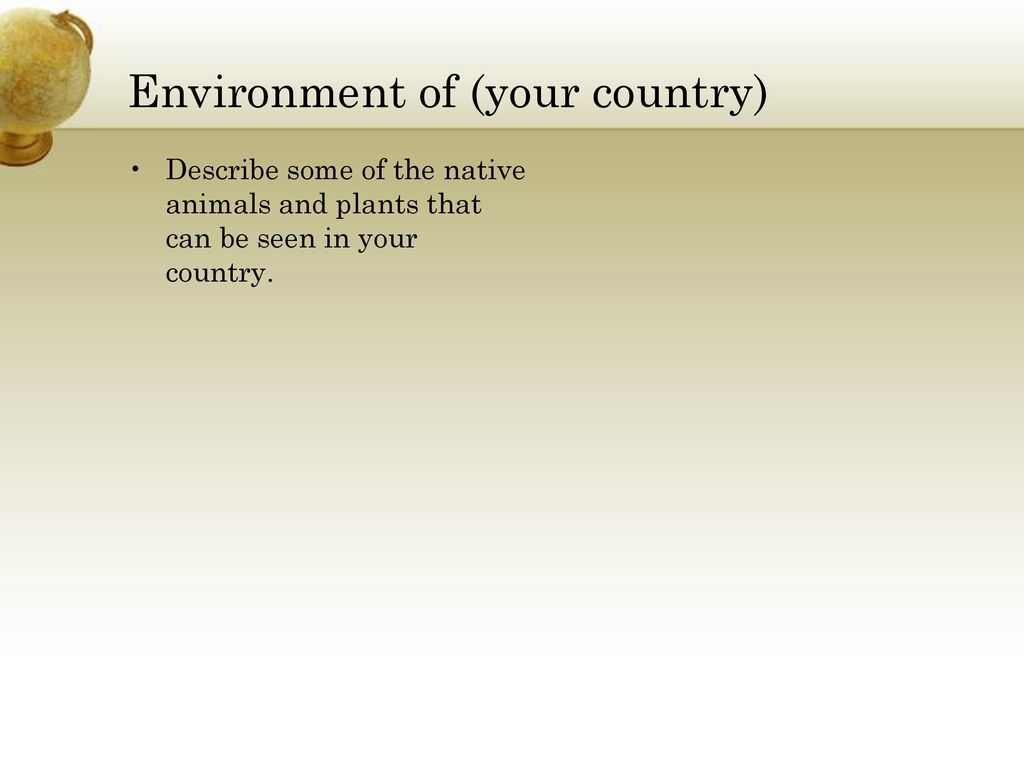 Environment of (your country)