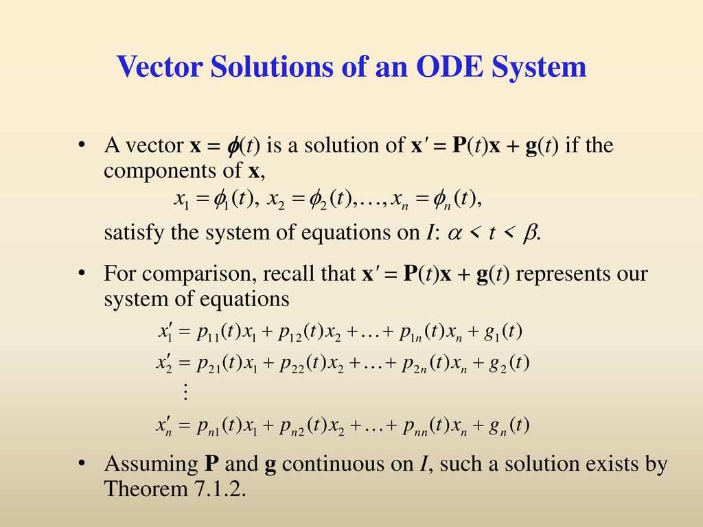 Boyce Diprima 10th Ed Ch 7 4 Basic Theory Of Systems Of First Order Linear Equations Elementary Differential Equations And Boundary Value Problems Ppt Download
