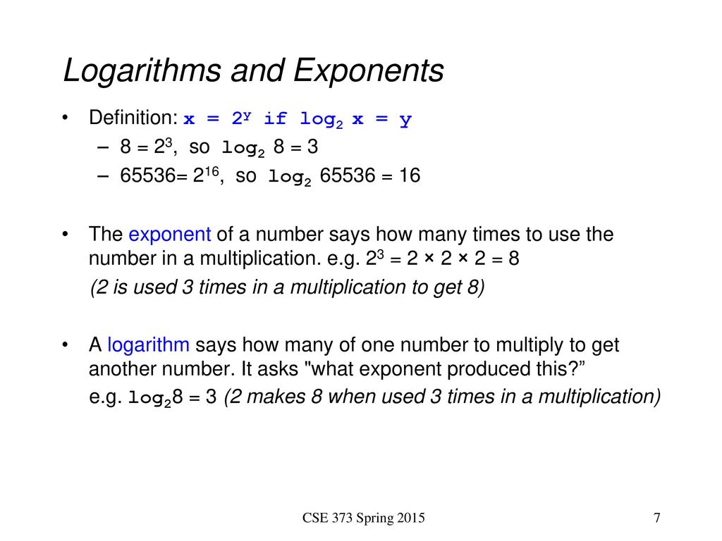 CSE373: Data Structures and Algorithms Lecture 3: Math Review ...