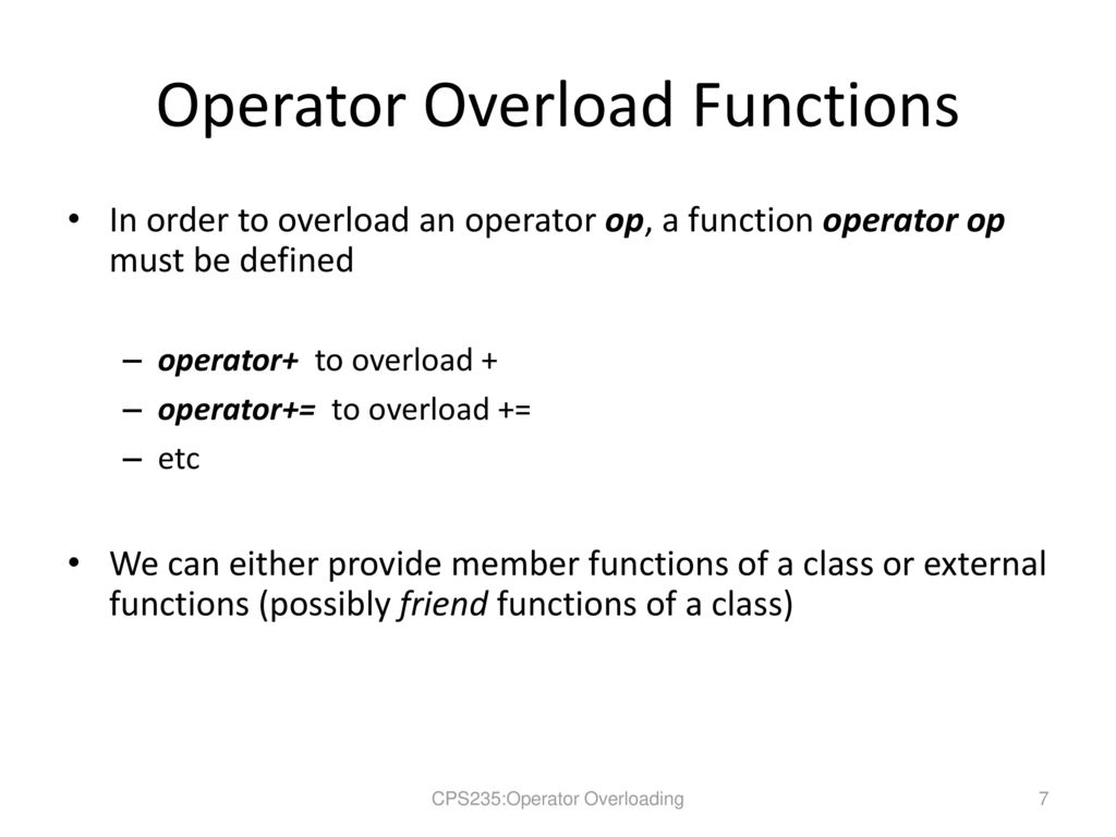 SOLUTION: Operator overloading in detail - Studypool