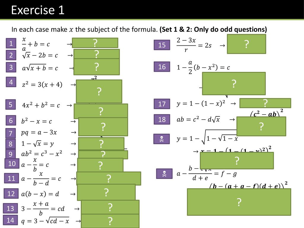 Gcse Changing The Subject And Rearranging Formulae Ppt Download
