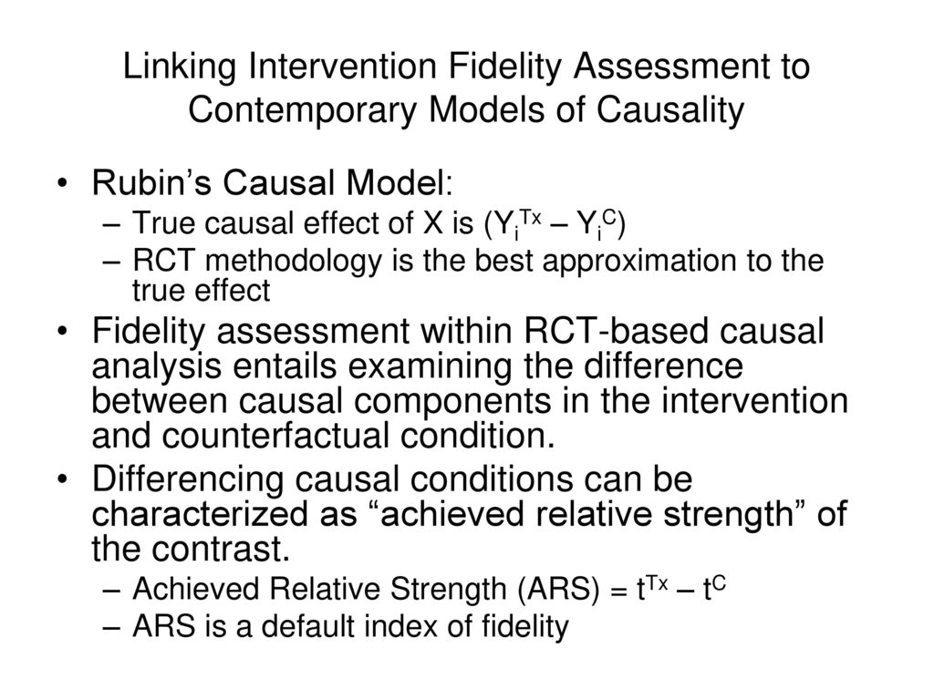 Linking Intervention Fidelity Assessment to Contemporary Models of Causality