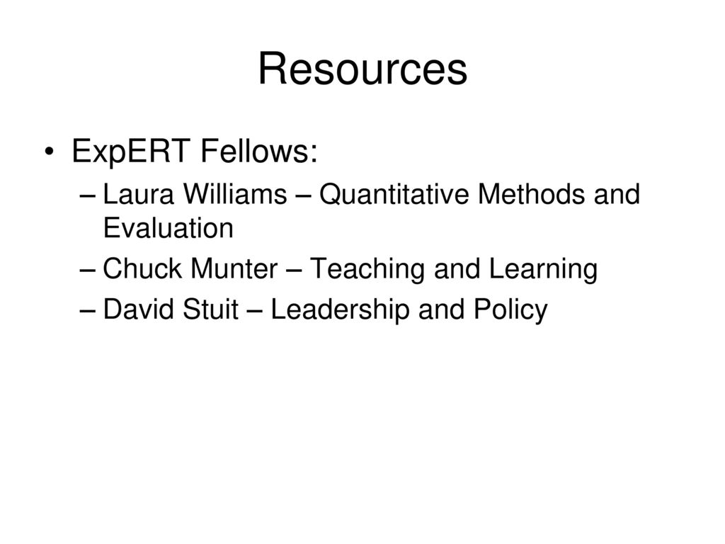 Resources ExpERT Fellows: