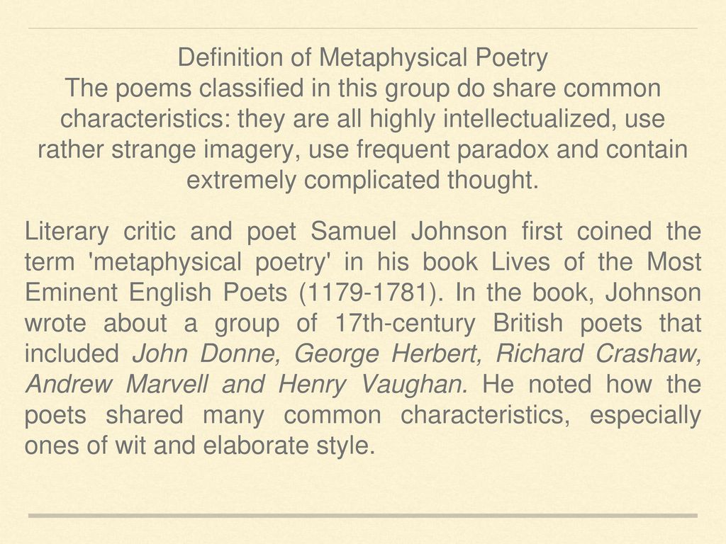 define metaphysical in literature