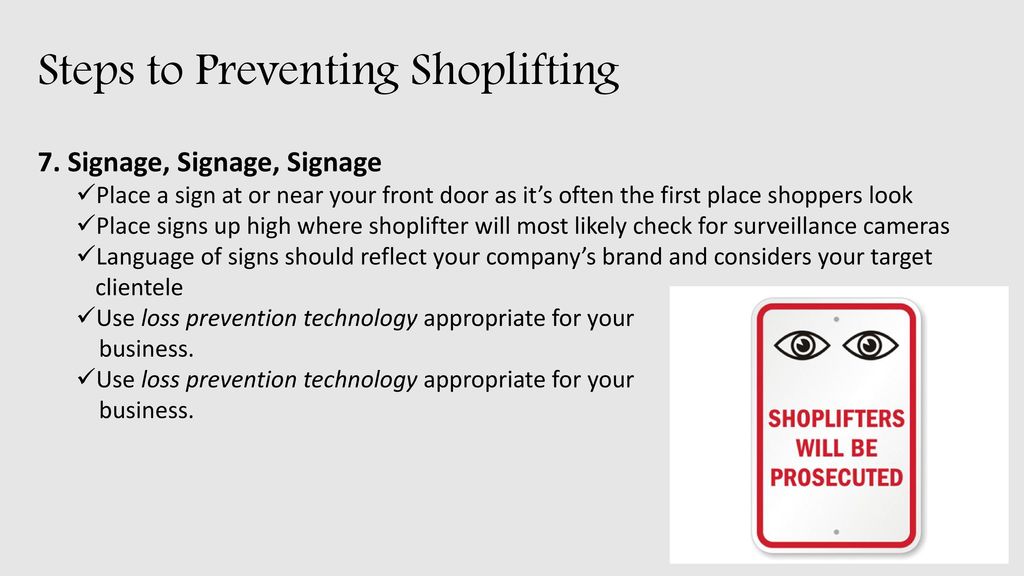 Prevent Shoplifting – Reduce Shrinkage - ppt download